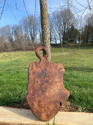 Planche de Présentation en Loupe d'Orme et Epoxy